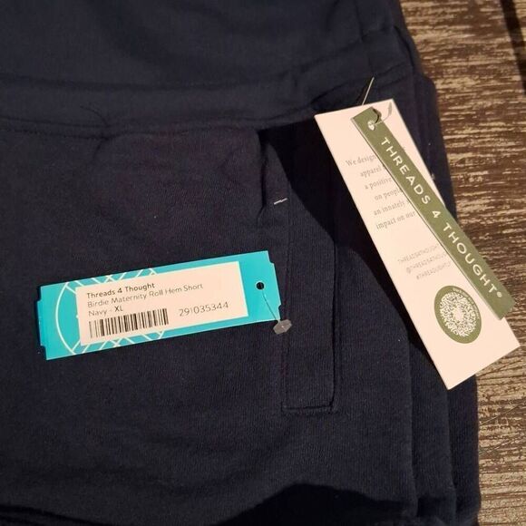 Stitch Fix | Threads 4 Thought Women Birdie Maternity Roll Hem Short Navy Sz XL - Picture 3 of 5
